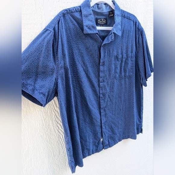 Nat Nast Silk Cotton Blend Blue Short Sleeve Button Down Shirt Men's XL - Picture 3 of 5